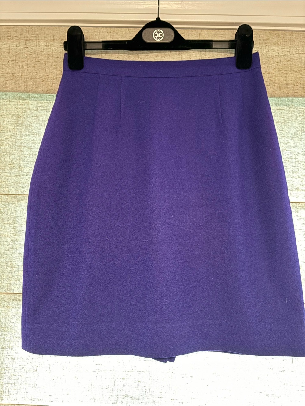 Vintage 90s Ann Taylor 100% Wool Mini Pencil Skirt Purple 4 (fits as 2) Like New